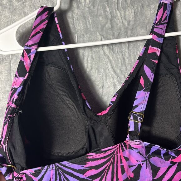 Kim Gravel Swimsuits for All Pinks Floral Ruched One Piece Swimsuit Size 16 - Picture 8 of 9